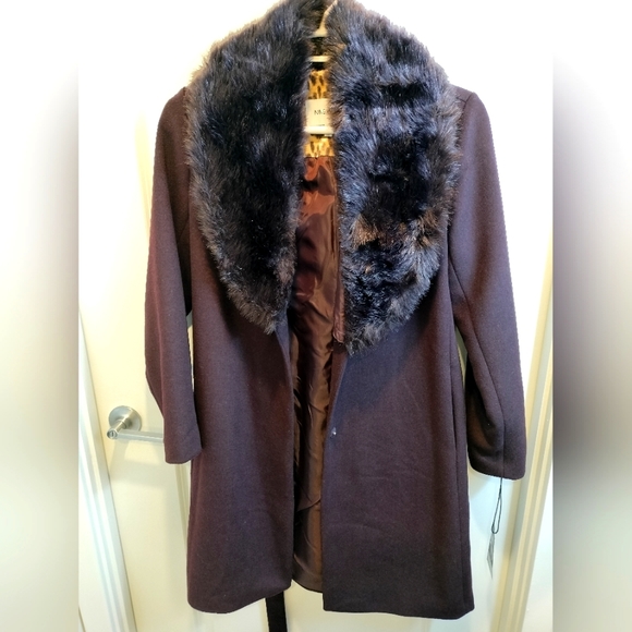 1. Nine West Pea Coat-Wine - Picture 1 of 6